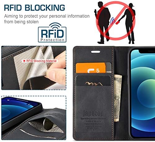 japezop iPhone 12 Mini torbica, iPhone 12 Mini torbica za novčanik sa držačem kartice RFID blokirajući stalak Magnetic, PU kožna Flip
