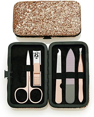 Wenlii 5pcs / set Rose Gold Clipper set za nokte Set od nehrđajućeg čelika za nokte za nokte uho Manikure Alat za snimanje noktiju