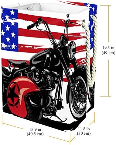Unicey Vintage Američki helikopter motocikl američka zastava Velike veličine korpa za veš sklopiva korpa za odlaganje za spavaću sobu