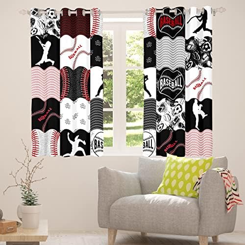 Erosebridal bejzbol zavjese 38x45 za dječje dječake djevojke, lopta za patchwork Blackwout zavjese, novost Soccer fudbalska zavjere