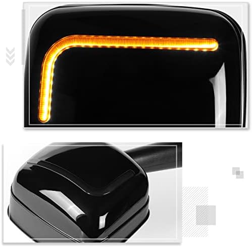 [2pcs] Retrovizori kamion Crni W / LED l-oblicilarni signal kompatibilan sa 08-17 Freightliner Cascadia