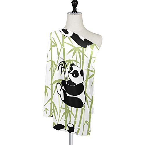 Yyzzh zeleni bambus sa crnom i bijelom pandom rastezljivom dječjim sjedalom za dječjeg poklopca Nadstrešnice Navlake za dojenje prevladava
