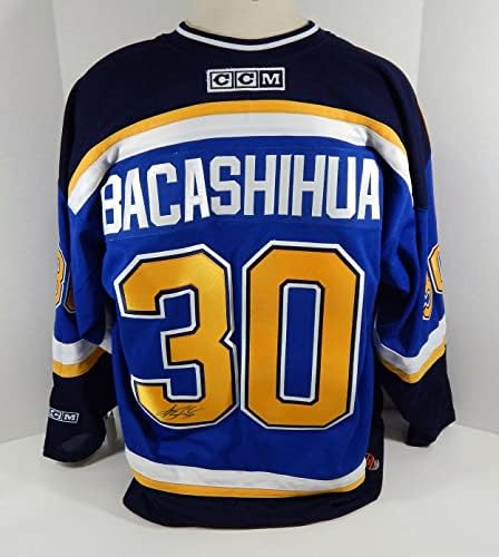 St. Louis Blues Jason Bacashihua 30 potpisani autentični Blue Jersey Auto DP12023 - Igra Polovni NHL dresovi