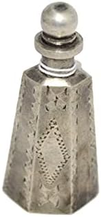 Rajasthan Gems Tradicionalna ručno izrađena 925 srebrna srebrna srebrna parfem boca ugravirana P 682
