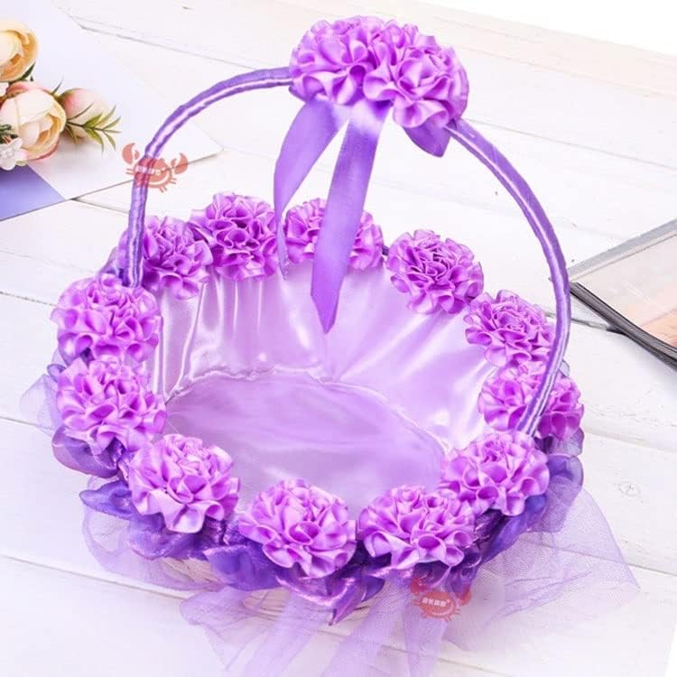 SYFTGMZ pletene korpe za cvijeće za vjenčanje, čipkaste korpe za kupovinu, ručno izrađene korpe za čuvanje slatkiša korpe za čuvanje