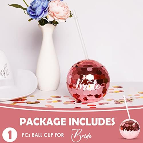 KIKEVITE Team Bride Bachelorette Party Cups - Bride Tribe plastične šolje i slamke | pakovanje od 1 - pogodnosti za zabavu od ružičastog