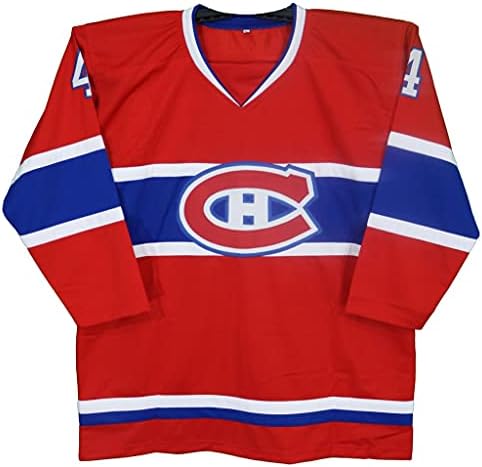 Jean Beliveau Montreal Canadiens potpisan autogramirani crveni br. 4 Custom Jersey COA - Potpis Bled