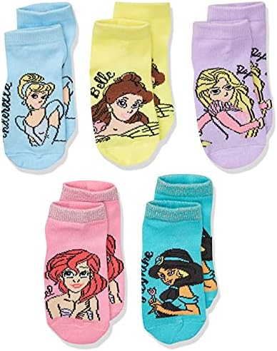 Disney djevojke princeza 5 paket Shorty Casual čarapa, razne Pastel, cipele veličine 4-8 US