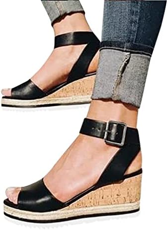 Rvidbe ženske sandale Žene Espadrille Wedge Platform sandale trendi Ljetni otvoreni nožni gležnjače kopča meke cipele