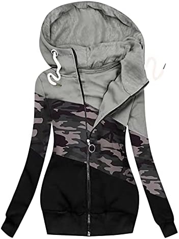 Cokuera Womens Fashion Jesen Boja blok kišne jakne na otvorenom Zip up houde vodootporni kaput kaput s tankim prikladnim kaputom