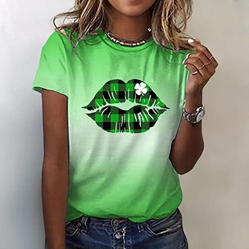Cggmvcg St Patricks Day Shirt Ženska Ženska slatka majica majica vrh kratki rukav Casual Print T Shirt zelene majice za žene