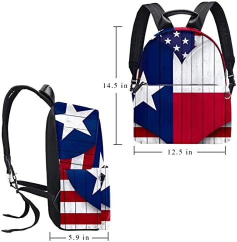 Tbouobt kožni ruksak za putovanja Lagani laptop Ležerni ruksak za žene Muškarci, Američki zastava Srce