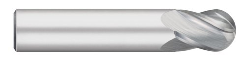 Titan TC10704 čvrsti karbidni krajnji mlin, dužina stuba, 4 flauta, spirala od 30 stepeni, kuglasti nos, bez premaza, 1/16 veličina,
