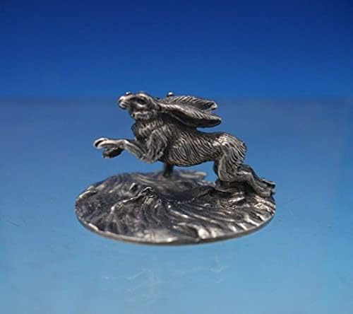 Engleski .800 srebrni držač za kartice Rabbit Figural 3/4 x 1 3/8x 1