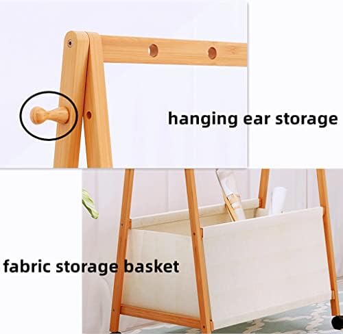 GLISOO Bamboo Garment Rack, fabric storage & Odeća za kapute visi sa kutijama sa kutijama sa 4 gume sa organizatorom za odevanje za