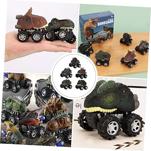 Toyvian 5 kom Dinosaur povukli stražnji automobil Dječja kolica Dječja igračka igračke za životinje Dinosaur igračka za kamion učenje