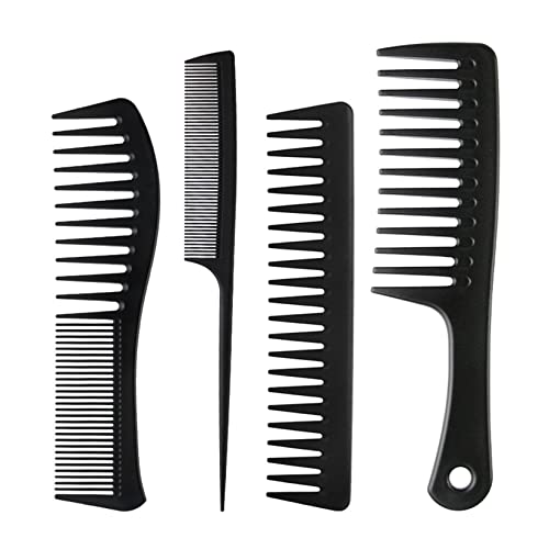 Širok komplet za kosu za kosu za zube 4pcs DETANGLING Comb Crush Curly Combing Combing Styling Tool Frizeri za salon Barber Shop Home