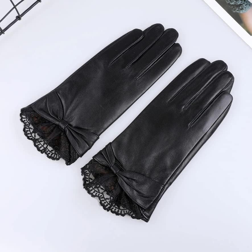 N / A ženske jesenske i zimske kožne rukavice sa čipkom sa rukavicama za prste rukavice za oblačenje
