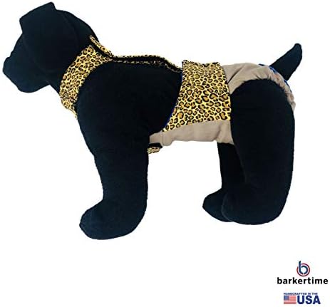 Barkertime Leopard na bež vodootpornoj Premium peleni za pse otpornoj na bijeg ukupno, XXL, bez rupe za rep-proizvedeno u SAD-u