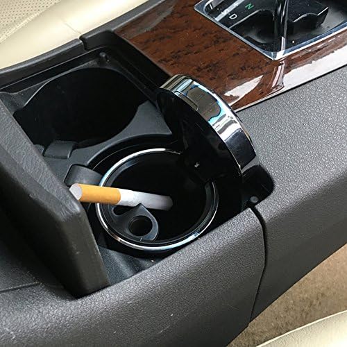 Xxyhg auto pepeljara, lid bez dime, kuća sa LED pepelom, drobi za cigarete LED lampice Svjetlosni pepeljara Auto oprema-crna D6,5xh8,5cm