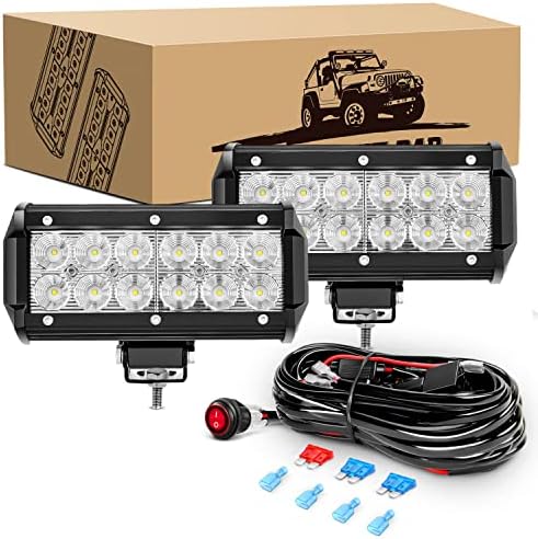 GOOACC LED light Pods 2kom 36W 6,5 inča LED Light Bar Flood LED svjetla za maglu Off Road Light vozačko svjetlo sa 16awg kabelskim svežnjem-2 vodiča za kamion Golf Cart SUV ATV UTV čamac, 2 godine garancije