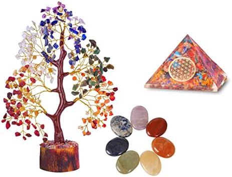 Fashionzaadi Crystal Tree - Domaći dekor - Krista - FENG SHUI Dekor - dragi kamenje i kristali - Mix Chakra Orgone Pyramid - Poklon