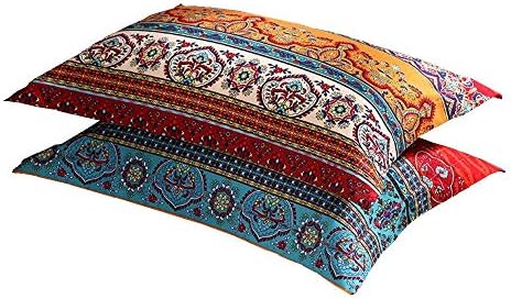 Lelva Boho jastuk set od 2 komada Queen Standard šarene boemske prugaste jastuče pamuk brušeni jastuk pokriva jastučni štitili