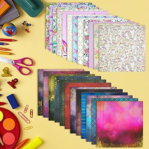 Rancco 48 Scrapbook Papir, prekrasan nebo i lijep cvjetni karton papir za papir, paket za singde za karton / buket / DIY foto album,