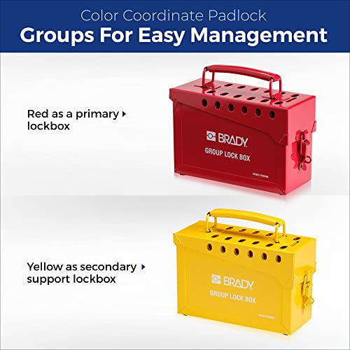 Brady - 65699 Prijenosna grupna kutija za zaključavanje, metal, crvena