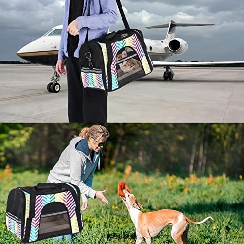 Pet Carrier apstraktni Rainbow Waves uzorak Meki putni nosači za kućne ljubimce za Mačke, Psi Puppy Comfort prenosiva sklopiva torba