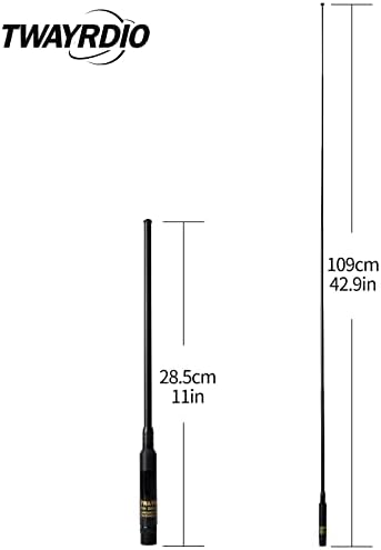 TWAYRDIO Dual Band VHF UHF Ham Radio teleskopska Antena SMA muški 42 inčni uvlačenje zamjena dugo antena za Walkie Talkie Yaesu Vertex