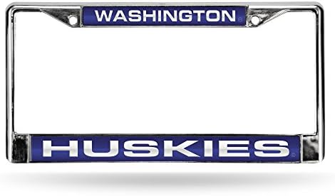 NCAA RICO INDUSTRIES Washington Huskies ljubičasti kromirani laserski okvir za laser 12 x 6 Laser CHROME okvir Chrome - Automobil