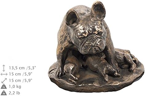 Francuski buldog , Memorijal, urna za pseći pepeo, sa statuom psa, ekskluzivno, ArtDog