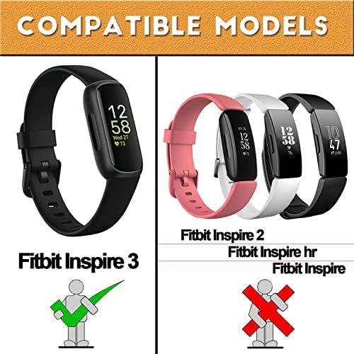 [3 pakovanje] zamena za Fitbit Inspire 3 Trake za žene, Inspire 3 Silikonske narukvice sa trakom za trake za muškarce, Inspire 3 Sportska