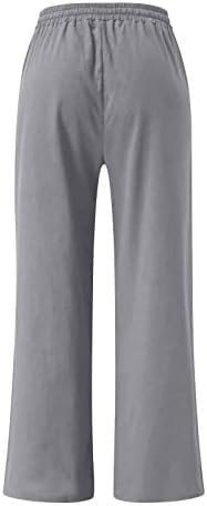 Yuzhih posteljine ženske hlače za široke noge Ljetne elastične struke kotača za crtanje opuštaju se duksere sa džepovima