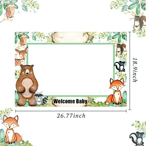 Laventys Woodland Dobrodošao Dječji foto Booth Regies Woodland Baby Tuš Fotografija Booth Frame Woodland Baby Tuš STORABIRANJE Dobrodošli