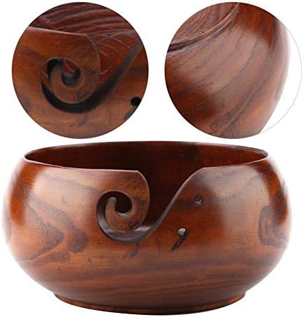 Drvena posuda za pređu prirodna ručno izrađena Zdjela za kukičanje za pletenje Kukičanog domaćeg dekora-idealno darivanje