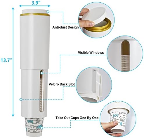 Dozator za čaše zidni držač za hlađenje vode odgovara 5oz-7oz konusnim ili ravnim donjim čašama držač za papirne čaše za jednokratnu