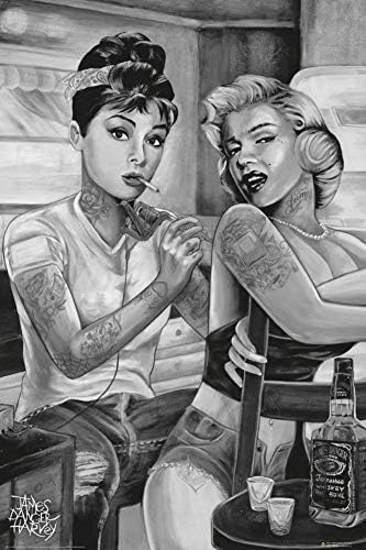 Marilyn & Audrey scena za tetoviranje James Danger Harvey Poster 24x36 inča