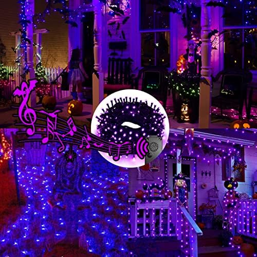 Eambrite Halloween ukrasi 82 ​​Ft 200 LED Halloween String svjetla sa sablasnim muzičkim senzorom motion-light twinkle vodootporni