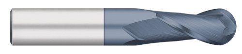 Titan TC11110 čvrsti karbidni krajnji mlin, redovna dužina, 2 FLAUTA, kuglasti nos, spirala od 30 stepeni, Altin presvučena, 5/32