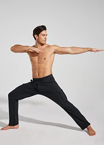 Willit muške pamučne Yoga trenirke teret otvoreni donji džogeri ravne noge trčanje Ležerne atletske pantalone sa džepovima