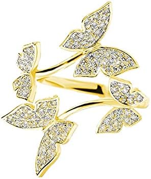 Ženski prstenovi za žene Angažone prstenje svježi leptir mikro umetnuo otvoreni indeksni prsten za žene za žene vjenčani prsten nakit