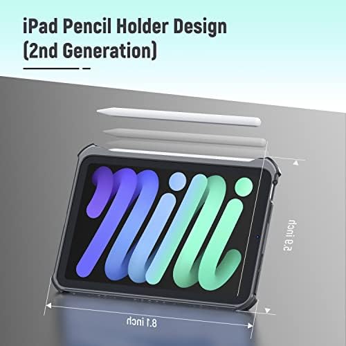 GFOX iPad Mini 2021 futrola, iPad Mini 2021 Kućište za otpornost na iPad Olovku, iPad Mini 6th generacija sa stabilnim postoljem,