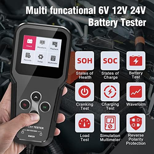 OBDRESOURCE 6V 12V 24V tester za automobile 3in1 Profesionalni digitalni analizator alternatora 100-2000 CCA baterija / baterija /