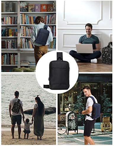 Schkleier Sling torba USB ruksak za Laptop protiv krađe, 13,3 inčni ležerni ruksak za ramena za grudi za muškarce i žene
