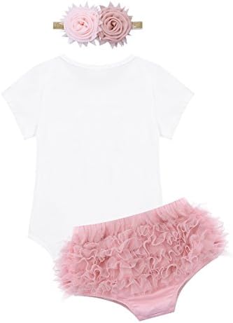 IEFiel novorođenčad dječje djevojke Hello World Outfit kratkih rukava ROMPER BODYSUIT s ruffletu tutu kratke hlače