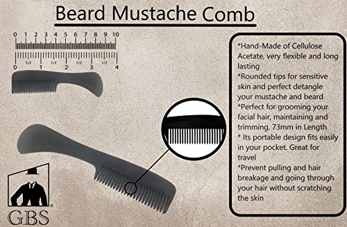 G. B. S brada brkovi češalj MCB 3 Paket-Extra Small. Neraskidivi češljevi sa finim zupcima, bradom i brkovima za njegu dlaka na licu.