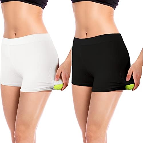 2 komada tenis pod kratkim hlačama sa kugličnim džepovima Yoga vježbanje Žene kratke hlače Crvene hlače za žene trbuh pod šorc