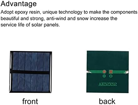 MECCANIXITY Mini solarna panelna ćelija 3V 125MA 0.375 W 52mm x 52mm za DIY električni Projektni paket od 5